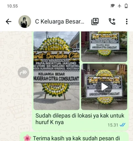 Pengiriman Papan Bunga Duka Pasar Modern Bsd